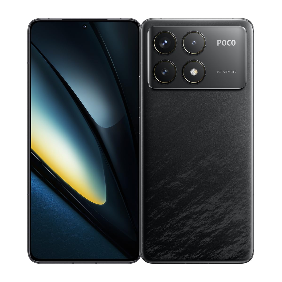 POCO F6 Pro në ngjyrën e zezë, pamje nga para dhe nga pas